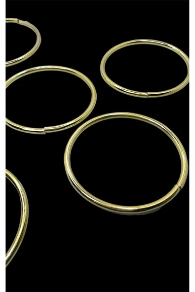 5 cm Yuvarlak Halka 100 adet  (GOLD Renk) nikah şekeri süslemesi halka aksesuar - 3