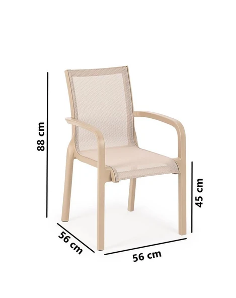 Omnipazar SY-2528 Plastik Fileli Bahçe Koltuk Sandalye 4'lü Set - 3