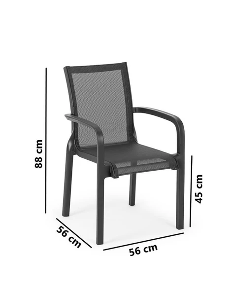 Omnipazar SY-2528 Plastik Fileli Bahçe Koltuk Sandalye 4'lü Set - 10