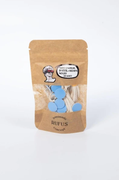 Pamuk İp Fitil No:20 ve Yapışkanlı Sehpa ( 15cm boy ) 20 Adet ürün görseli