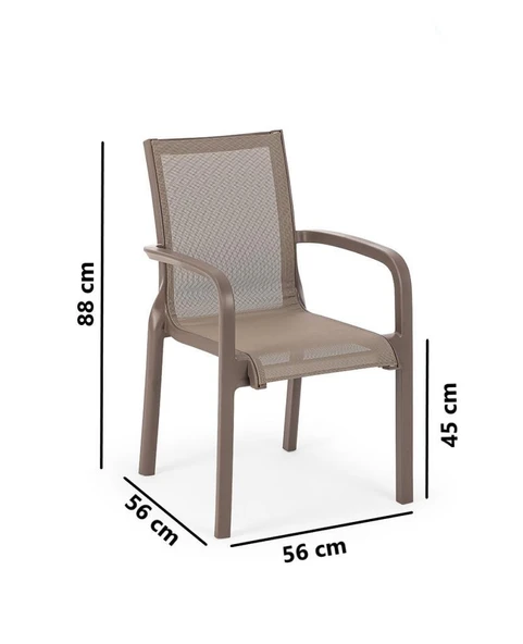 Omnipazar SY-2528 Plastik Fileli Bahçe Koltuk Sandalye 4'lü Set - 7