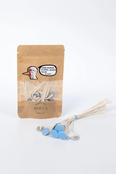 Pamuk İp Fitil No:16 ve Yapışkanlı Sehpa ( 15cm boy ) 20 Adet - Resim 2