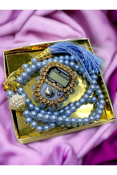 BUTİK CENTER Adet Hediyelik Taşlı Zikirmatik Ve Tesbih Seti Kutulu - 4