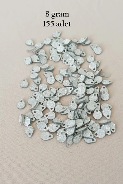 Oya Abiye Bileklik Kolye Pleksi Metalik Plastik Pul Gümüş Renk 8 gram 155 adet - BNC509