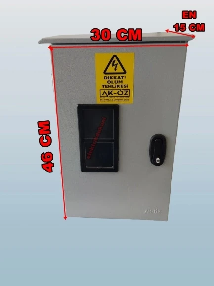 AKÖZ 1 Trifaze Sayaçlı Otomatlı Dar Şantiye Panosu Sıva Üstü 1 Trifaze 1 Monofaze Priz Yerli (Sac) ŞN-100 - 2