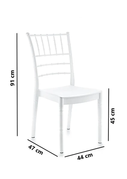 Omnipazar SY-2525 Estate Plastik Modern Bahçe Düğün Sandalye 4'lü Set - 4