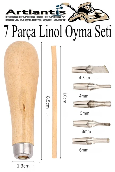 Linol Baskı Seti 1 Paket A4 20x30 Linolyum Tabaka Gri Linol Merdane Oyma Seti 5 Bıçaklı Rulo Fırça Mürekkep Linol Baskı - 2