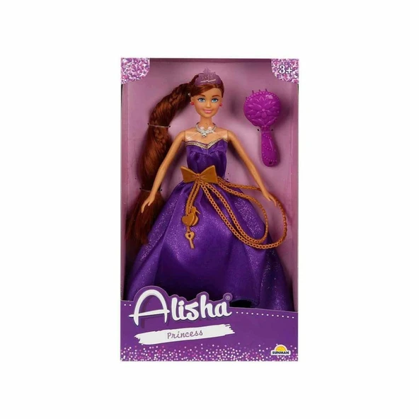 0835 SUN-RST-SIS-MNK Alisha Prenses Uzun Saçlı Aksesuarlı Bebek Set 29 cm 3renk -Sunman - 3