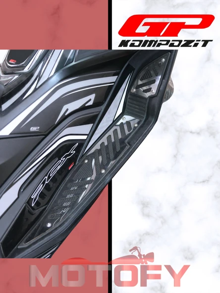 GP KOMPOZİT HONDA PCX 125 2021-2024 UYUMLU KAUÇUK DETAYLI KROM ÖN BASAMAK LASTİĞİ SİYAH-KROM - Resim 4
