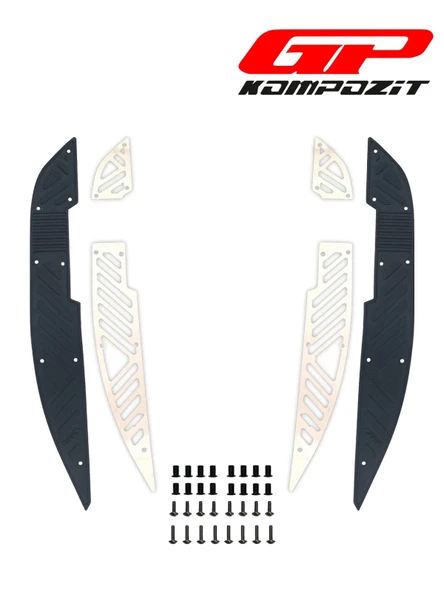 GP KOMPOZİT HONDA PCX 125 2021-2024 UYUMLU KAUÇUK DETAYLI KROM ÖN BASAMAK LASTİĞİ SİYAH-KROM - Resim 3