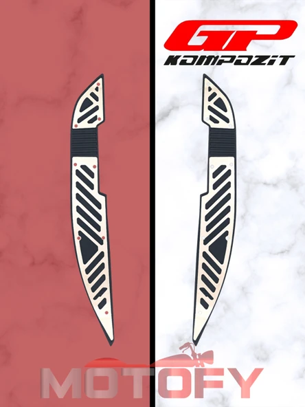 GP KOMPOZİT HONDA PCX 125 2021-2024 UYUMLU KAUÇUK DETAYLI KROM ÖN BASAMAK LASTİĞİ SİYAH-KROM