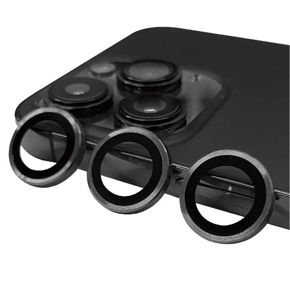 Gpack iPhone 15 Pro uyumlu Kamera Lens Koruyucu Metal Tekli CL07 - 3