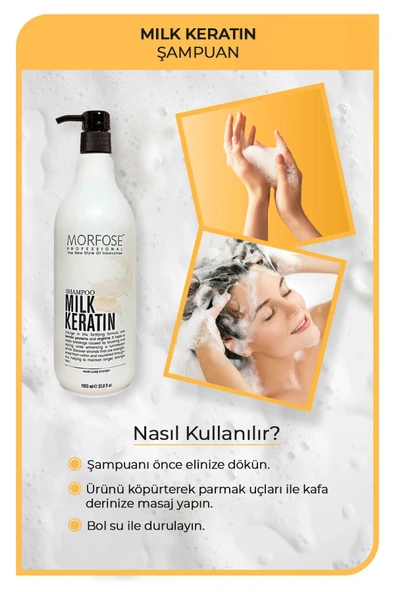 Morfose Milk Keratin Şampuan 1000 ML - Besleyici Koruyucu Etki - 2