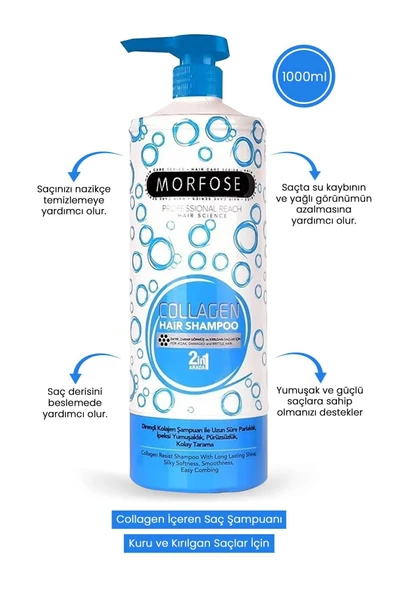 Morfose Kolajen Şampuan 1000 ML - Zayıf ve Zarar Görmüş Saçlar
