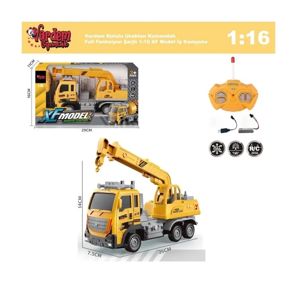 Nessiworld XF-789-110A-1A-3A-4A Kumandalı Şarjlı İş Makinesi -Vardem - 5