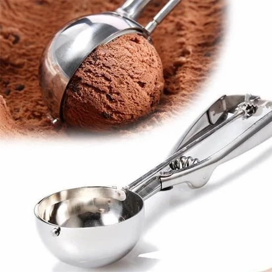 TOPTANBULURUM Paslanmaz Çelik Çek Bırak Yapışmaz Dondurma Top Kaşığı Kepçesi