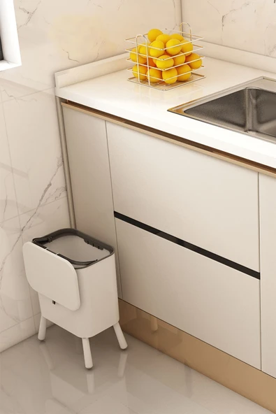 ARVALE 15 Litre Ayaklı Fonksiyonel Kapaklı Banyo Ve Mutfak Çöp Kovası