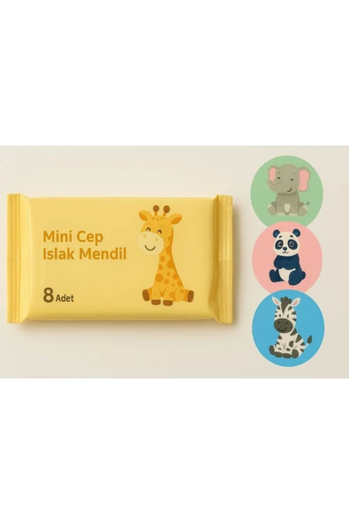 ARVALE 1 Paket 8 Adet Turuncu Taşınabilir Mini Islak Mendil Taşınabilir Cep Seyahat Kamp Bebek Temizlik