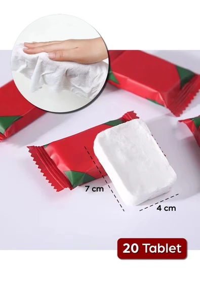 ARVALE Sıkıştırılmış Tek Kullanımlık Havlu | Sihirli Tablet Havlu - 20 Adet - 1