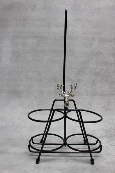 Jenisa Gümüş Geyik Aksesuar Vidalı Metal Siyah Stant Yağdanlık Sosluk - 2