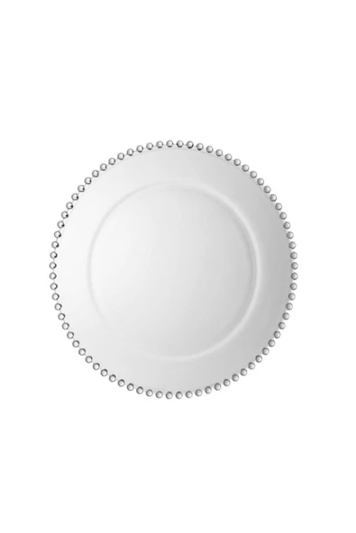 Jenisa Cam El Yapımı Boncuk Detaylı Cam Supla Servis Tabağı 1 Adet 34 Cm - 3