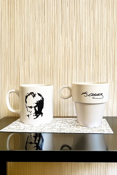 Jenisa Keramika 2 Li Seramik Atatürk Kupa Mug Set - 2