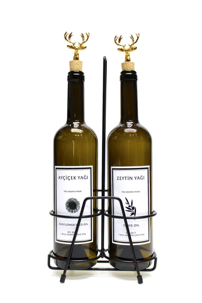 Jenisa 2 Adet Geyik Mantar Tıpalı 750 Ml Yağlık Ve Siyah Stant - 2