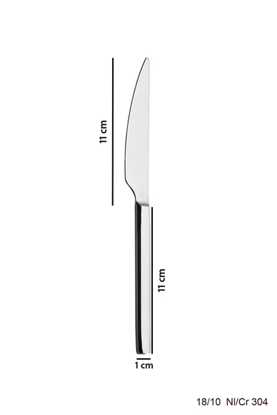 Jenisa Paslamaz Çelik Yemek Bıçağı Seti Çubuk Model 12li - Uzun Ömürlü Kullanım - 2