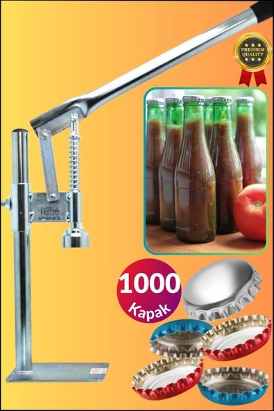 Jenisa Şişe Kapatma Aleti Soda Gazoz Kapağı Kapama Makinası Adet Kapak