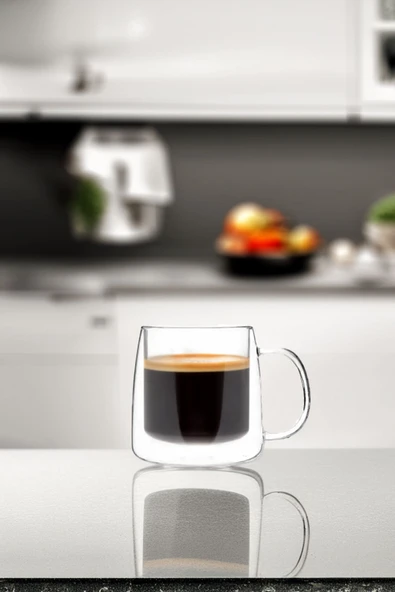 Jenisa Borosilikat Cam Kupa 1 Adet 260 Ml Bardak Krd09