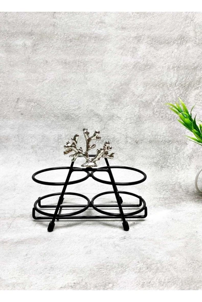 Jenisa Gümüş Mercan Kısa Stant 2 Adet Şeffaf 750 Ml Etiketli Akıtıcılı Yağdanlık Yağlık - 2