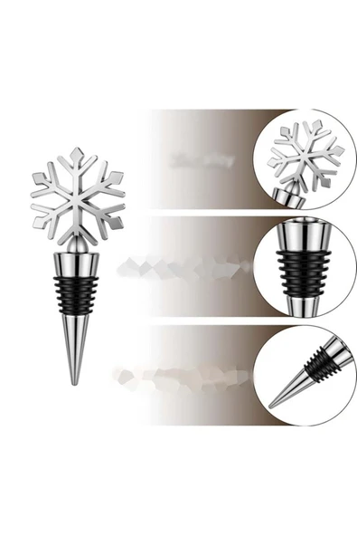 Jenisa Kar Tanesi Yeniden Kullanılabilir Dekoratif Yağ Içecek Ve Şarap Şişesi Tıpası 1 Adet - 2