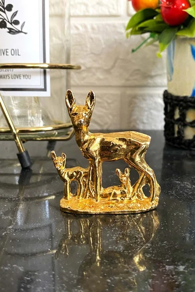 Jenisa 2 Adet Altın Renk Geyik Ailesi Figürli Mantar Tıpa Yağdanlık Tıpası Şarap Şişe Tıpası - 2