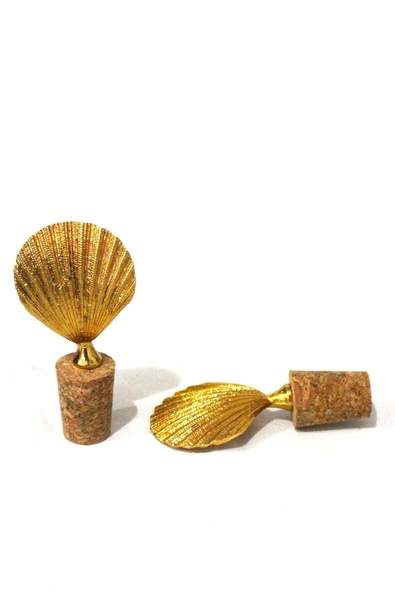 Jenisa Altın İstiridye 2 Adet Mantar Tıpa - Şarap Yağdanlık Şişe - 2