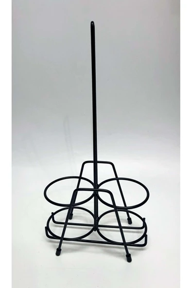 Jenisa 2 Li Metal Siyah Stand Yağdanlık Sosluk - 2