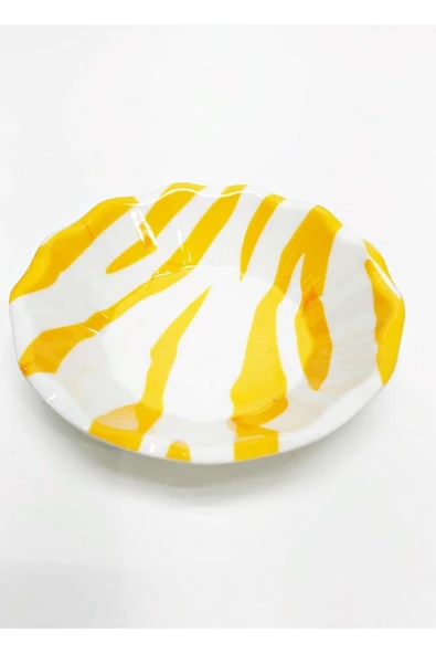 Jenisa Melamin Sarı Zebra Renk Çay Tabağı 6 Adet