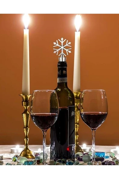 Jenisa Kar Tanesi Yeniden Kullanılabilir Dekoratif Yağ Içecek Ve Şarap Şişesi Tıpası 1 Adet - 5