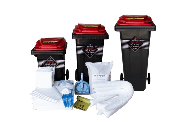 Yağ Döküntü Mobil Kit 240 Litre Kırmızı Kapak TdrTR