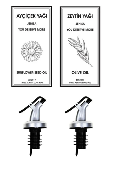 Jenisa Paslanmaz Demir Stantlı 2'li 750 Ml Damlatmaz Başlıklı Yağdanlık Amber Cam Yağlık - 3