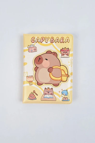Capybara 3D Döner Kapaklı A5 Defter Planlayıcı, Takvim ve To-Do List İçerikli
