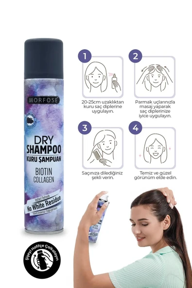 Kuru Şampuan Biotin Collagen 200 ML - Koyu Renkli Saçlar - mrfs - 3