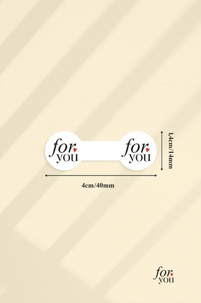 For You Model2 Beyaz İp Fitil Etiketi 100 Adet - 6