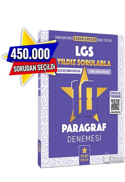 8. Sınıf LGS Paragraf 10 Deneme Video Çözümlü Yıldız Sorular