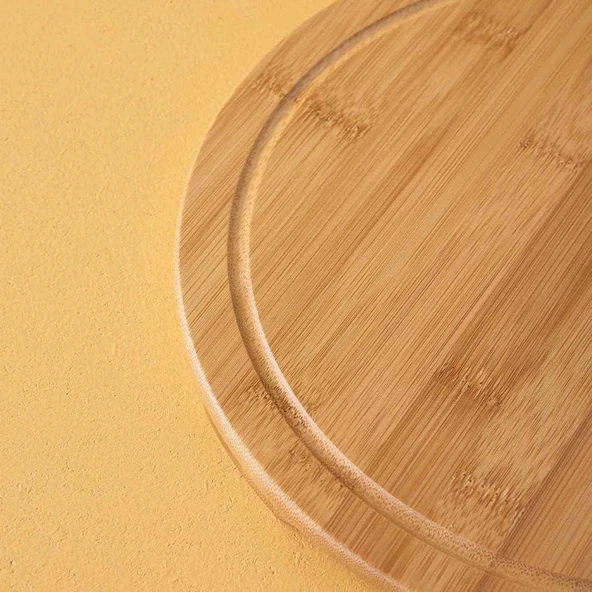 Rossel Premium 30cm Bambu Çizgi Dönerli Sunum Tahta -2341 - 2