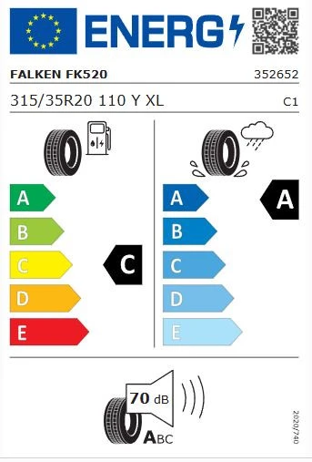 Falken Azenis FK520 315/35R20 110Y XL MFS (Yaz) (2025) - Resim 2
