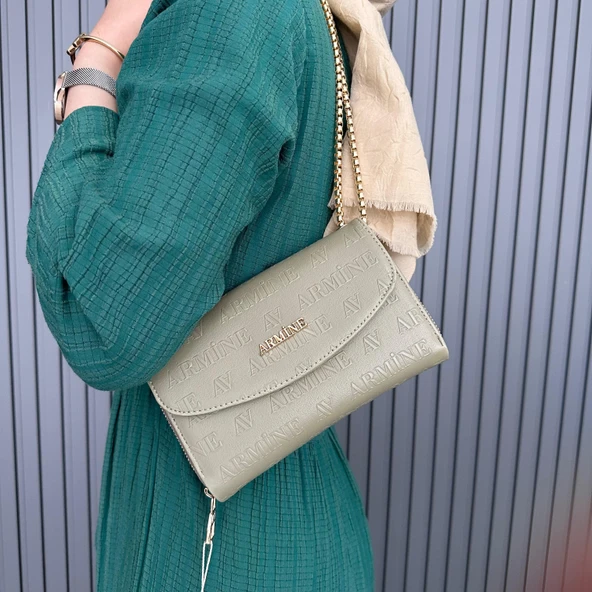 Armine Bayan Çanta Haki Lazer ARC1407 - Resim 2