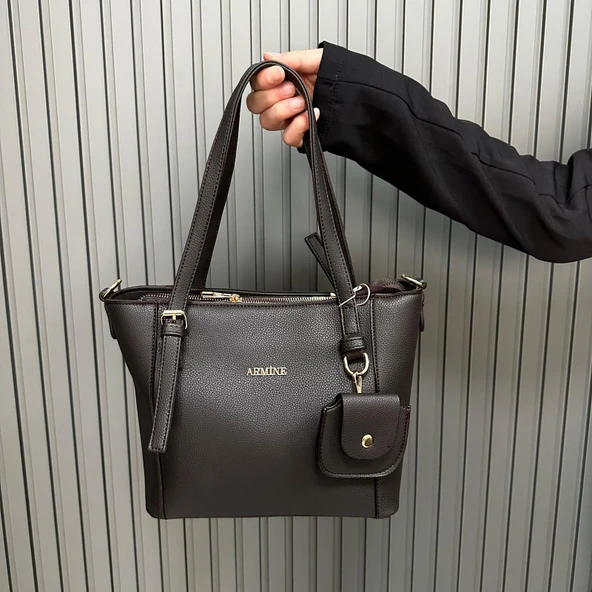 Armine Bayan Çanta Düz Kahve  AR34904 - Resim 2