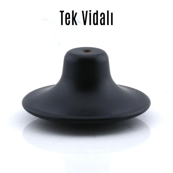 Bohem Siyah Geniş Mantar Kulp Düğme 10 ADET Mobilya Dolabı Çekmece Mutfak Dolap Kulpu Kulbu Plastik - Resim 6