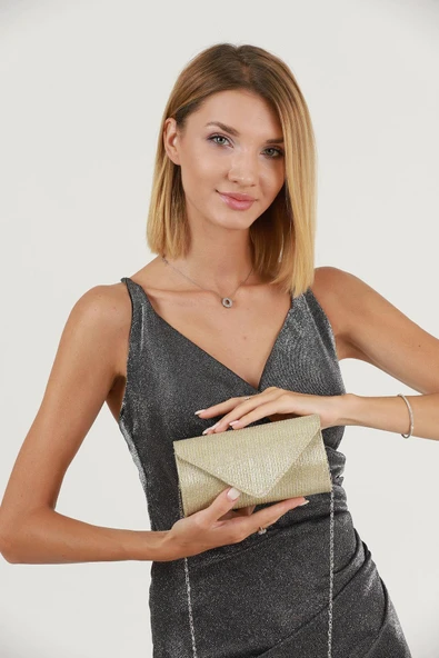 Abiye Bayan Çanta Gold AB0102 ürün görseli