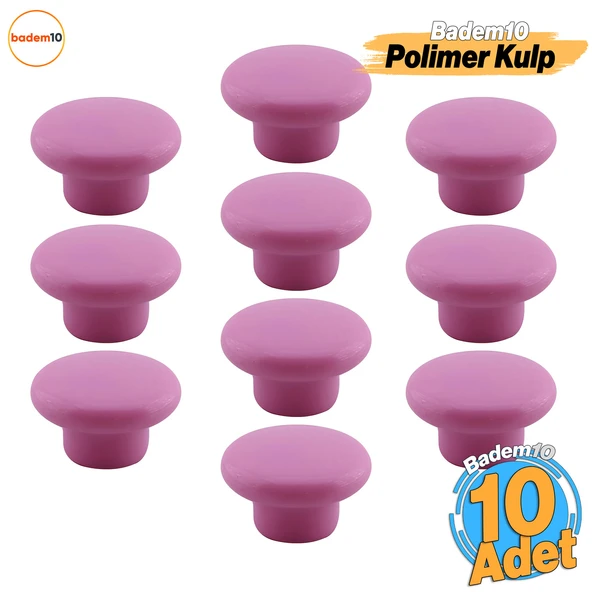 Bohem Pembe Mantar Kulp Düğme 10 ADET Çekmece Mutfak Mobilya Dolabı Dolap Kulpu Kulbu Plastik Kulp ürün görseli